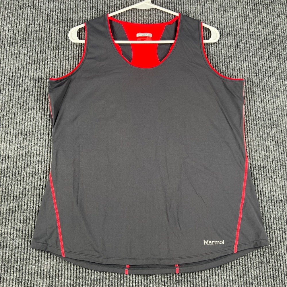 Marmot Tank Top Womens XL Extra Large Gray Pink Sleeveless Activewear Outdoor